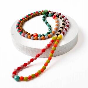 NEW SA COLLECTIVE women's long colorful beaded necklace in multi